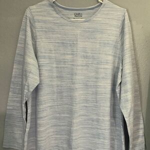 Croft & Barrow Blue/White Long Sleeve Top, Size 1X